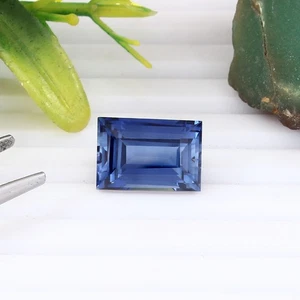Natural AAA Royal Blue Ceylon Sapphire 7.60 Ct Loose Gemstone Baguette Cut - Picture 1 of 6