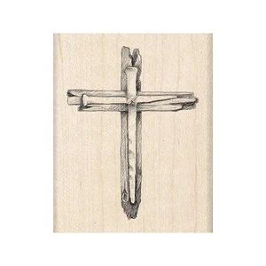 1.96x2.5 inch Nail Cross Mounted Rubber Stamp for Card Making Scrapbooking - Picture 1 of 1