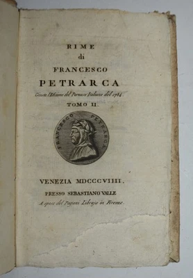 PETRARCA - ediz. 1809 - rime - trionfi - Dante - canzoni - Immagine 1 di 4