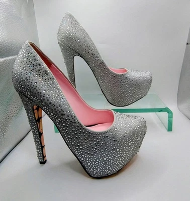 Sapatos femininos Taylor Says My Bell plataforma prata salto alto stiletto no Reino Unido 6 - Imagem 1 de 4