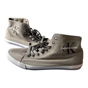 Zapatillas altas Calvin Klein Ozzy color topo gris y negro CK y blanco talla 11 - Imagen 1 de 10