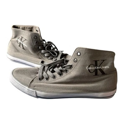 Calvin Klein Ozzy Taupe High-Top Sneakers Gray & Black CK and White Size 11 - Image 1 of 4