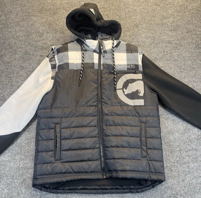 Ecko Unltd Men’s 3-in-1 Hoodie Vest Jacket Lot Size M & L Black Gray - Image 1 of 4