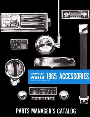 PLYMOUTH, SIMCA, DODGE, CHRYSLER, FAXON AUTO LITERATURE 1965 Mopar Accessories Parts Catalog Chrysler Dodge Plymouth Accessory Updates