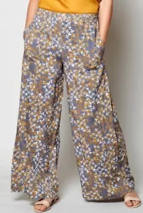 NOMADS wide leg trousers 14 16 PALAZZO pants hippy floaty boho ethnic relaxed - Picture 1 of 7