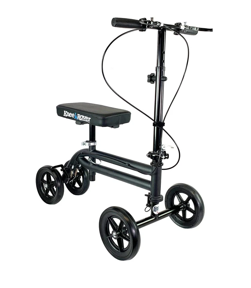 KneeRover Knee Scooter Steerable Knee Walker Crutch - Matte Black