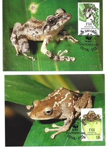 FIJI  WWF TREE FROG FIRST DAY MAXIM CARD SET - Picture 1 of 2