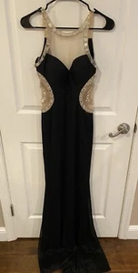 Terani Couture Abendkleid formelles Kleid sexy Abschlussball besonderer Anlass Größe 2 schwarz - Bild 1 von 10