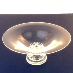 STEUBEN SIGNED CRYSTAL PEDESTAL 4 CURLS BASE BOWL #7884 GEORGE THOMPSON DESIGN - Imagen 1 de 12