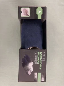 BLUE-STAR MEN'S MEMORY FOAM SLIPPERS - SIZE LARGE-10/11.- Blue - Picture 1 of 4
