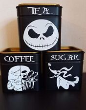 Nightmare before Christmas Themed Tea Coffee And Sugar Cannisters 