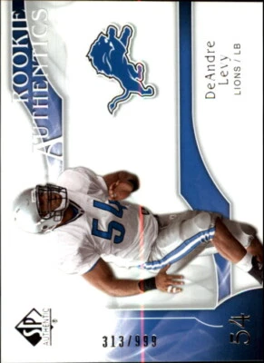 A1642- 2009 SP Authentic #238 DeAndre Levy RC /999 SAMPLE PIC - Image 1 of 2