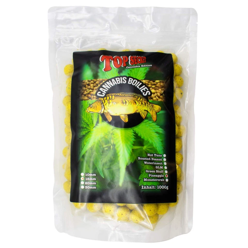  | Top Secret Cannabis Edition Boilies Karpfen Angelköder 16/20mm 1kg - Bild 1 von 1