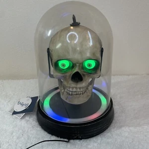 Gemmy Talk Back Skully Sound Repeating Skull Under Glass Plastic TESTED - Picture 1 of 10