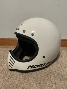 Vintage 1980’s BELL Moto Star III White 7 1/2 Motorcycle Helmet Moto 3 Rare/Htf - Picture 1 of 23