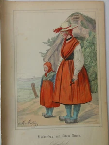 1844 - Fishcherfrau, Hand Colored Engraving, Duller Germany and German People - Picture 1 of 8