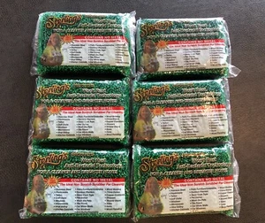 Set of 6 GREEN Sterling Non Scratch Scrubbers Sterling's Sponges Scrub Pad Pads - Picture 1 of 3
