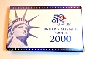 2000 UNITED STATES MINT PROOF SET - (S) with 5 State Quarter, COA in box. - Picture 1 of 13