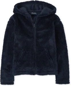 Girls Sherpa Zip up Hoodie - Picture 1 of 12