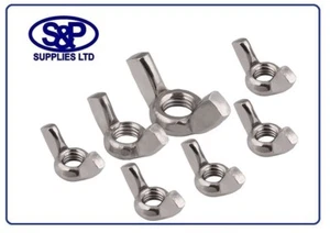 STAINLESS STEEL WING NUT A2 STAINLESS WING NUTS 4mm 5mm 6mm 8mm 10mm & 12mm - Picture 1 of 8