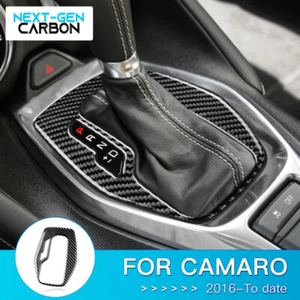 2016-24 Camaro Real Soft Carbon Fiber Center Gear Shift Interior Trim Cover Inse - Picture 1 of 6