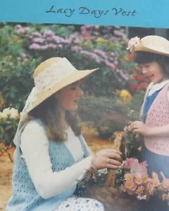 New Fiber Trends knitted Lacy Days Vest Adult and Child 452x - Picture 1 of 1