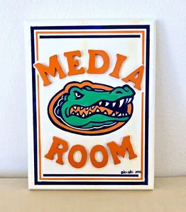 University of Florida Gators Media Room handgefertigtes Holzschild Vintage 2010 - Bild 1 von 2
