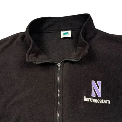 Vintage Northwestern Wildcats Jacket Men's 2XL USA Made 90s Fleece Full Zip - Image 1 of 4