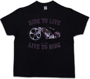 LIVE TO RIDE Kids Boys T-Shirt To Live Biker Rider SAMCRO Rocker Club SOA - Picture 1 of 1