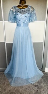 Elegant Sequin Evening Cruise Wedding Prom Bridgerton Maxi Dress Sz 8/10 NEW - Picture 1 of 4