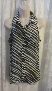 GUESS BLOUSE Animal Print Sheer NEW Small - Picture 1 of 4