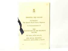 1961 1st Battalion Surrey Regiment Tercentenary Trooping the Colour Programme