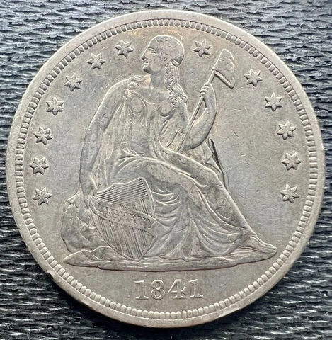 1841 Seated Liberty Dollar  - XF Details Cover