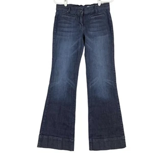 NYC Women's Navy Denim Pants Size 4 Flare Leg Stretch Low Rise 4-Pockets - Picture 1 of 10