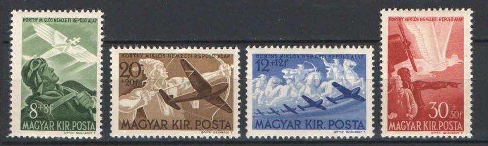 Hungary 1942. Horthy aviation III. set MNH (**) Mi.: 687-690 / 4 EUR - Image 1 of 1
