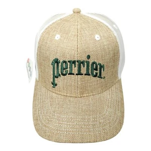 Perrier Embroidered Mesh Snapback Cap Canvas Structured Trucker Baseball Hat NEW - Picture 1 of 13