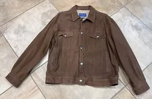 Pendleton Chief Joseph Men’s XL Brown Leather Aztec lining trucker jacket - Picture 1 of 8