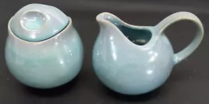 Epic Sango 4922 Pearltone Teal Green White Creamer & Sugar Bowl RARE Retired - Picture 1 of 5