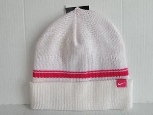 Nike Knit Cap Sportswear Womens Cuffed Knit White Hat One Size New With Tags - Picture 1 of 7