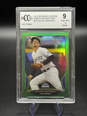 2013 Bowman Chrome Nolan Arenado Rookie RC Green Refractor #24 BCCG 9 Rockies - Image 1 of 2