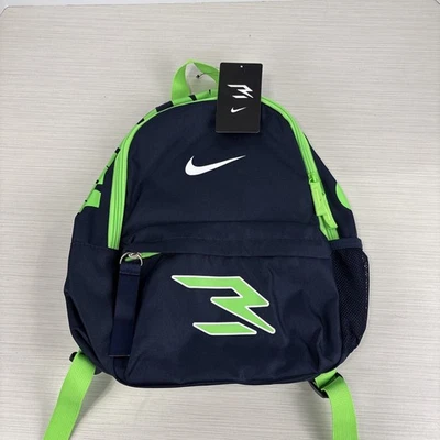 Nike Boys Russell Wilson Backpack SCHOOL Blue Green Bottle Pocket NWT - Image 1 of 4