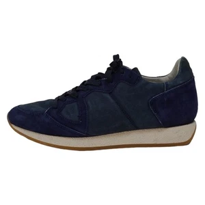 Auth PHILIPPE MODEL - Navy Leather Suede Men's Sneakers - Picture 1 of 6