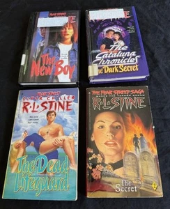 4 VINTAGE FEAR STREET CHAPTER BOOK LOT Stine Lifeguard Dark Secret New Boy Set - Picture 1 of 3
