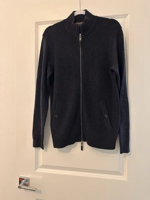 Cárdigan Ted Baker London Cable Para Hombre M UK 3 Azul Cremallera Completa Frontal Foto 1 de 4