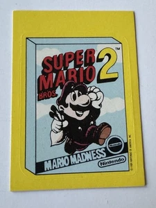 Rare Yellow 2 Variant Super Mario Bros 2 1989 Nintendo Sticker Card 1 O-Pee-Chee - Picture 1 of 2
