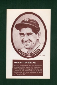SH-109 MICKEY COCHRANE, Tigers | 1975 Sport Hobbyist 3-1/2"X 5-1/2" card BLANK C - Picture 1 of 3