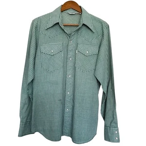 Vintage Levis Herren Panatela Hemd Größe M grün kariert 70er Western Länder - Bild 1 von 7
