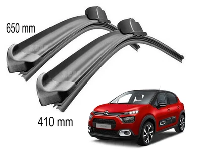 KIT 2 SPAZZOLE TERGICRISTALLO ANTERIORI FLAT CITROEN C3 III SX  650 mm + 410 mm - Immagine 1 di 4