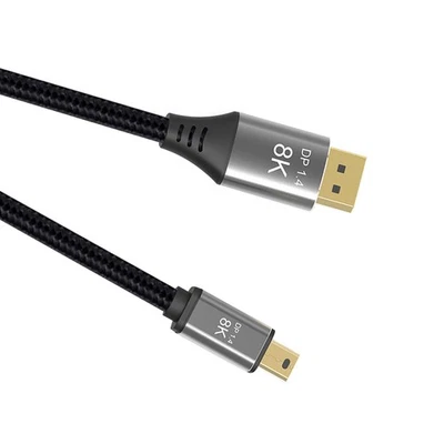 Mini DP to DP Cable Conversion Cord Adapter 8K@60Hz 4K@144Hz DisplayPort 1.4 - Image 1 of 4