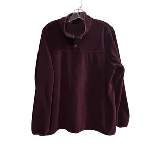 32 Degrees Heat Burgundy Fleece Snap Neck Pullover Sweatshirt Women's XL - Picture 1 of 7